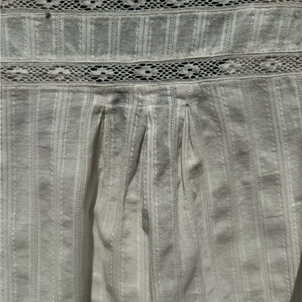 Free People White Embroidered Cropped Peasant Top Small - Picture 7 of 11